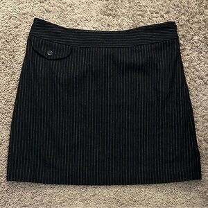 Banana Republic Wool Black Pinstripe Mini Skirt
